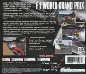 F1 World Grand Prix (US) box cover back